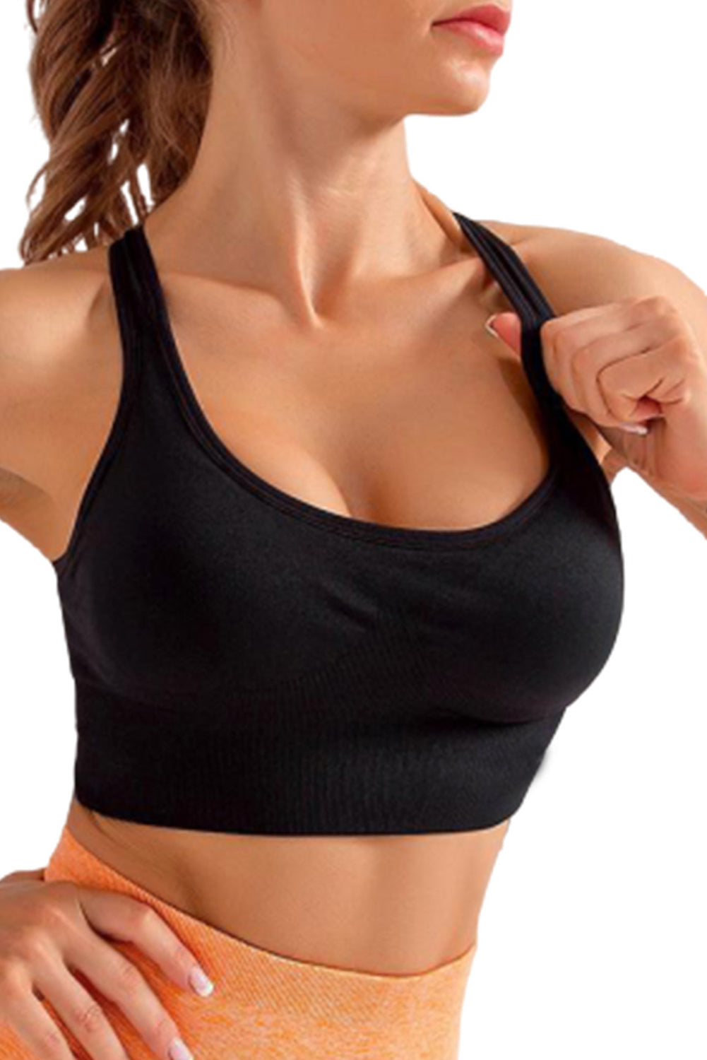 Padded Support Fitness Solid Color Sport Bra