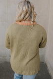 color Color Mixed Fringe Pullover Plus Size Sweater