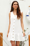 Pocketed Button Tank Dress