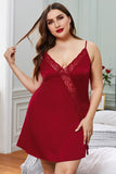 Plus Size Lace Trim Valentine Babydoll Dress