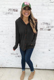 Open Front Pocket Button Knit Cardigan Coat