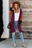 Cotton-blend Pocketed Colorblock Cardigan