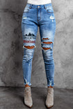 LIFE IS BETTER in the MOUNTAINS Distressed Skinny Jeans