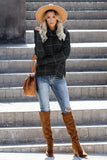 Beige Grid Pattern Turtleneck Sweater