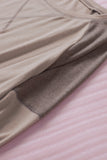 Khaki Color Block Raglan Sleeve Top
