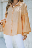 Ruffled Patchwork Bubble Sleeve Loose Shirt