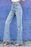 Wide Leg Split Hemline Flared Jeans