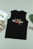 The DAY DRINKERS Letters Print Gray Tank Top