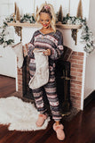Christmas Snowflake Print Long Sleeve and Joggers Lounge Set