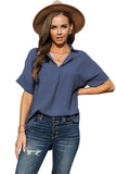 Short Sleeve Button Solid Shirt