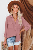 Turn-down Collar Pocketed Button Shirt