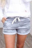 Multicolor Camo Print Cotton Casual Shorts