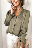 Frilled V Neckline Buttoned French Shirt