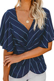 Twist Front V Neck Blouse