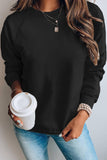 Solid Crew Neck Pullover Sweatshirt