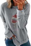 Dropped Sleeve Snowman Print Christmas Sweatshirt
