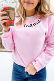 mama Heart Embroidery Decor Sweatshirt