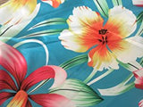Turquoise Roses Print Off-the-shoulder Maxi Dress