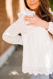 Broderie Angalise Ruffle Trim Babydoll Blouse