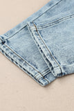 Light Washed Straight Leg Ankle Jeans