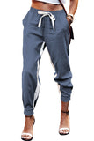 Casual Striped Drawstring Pants