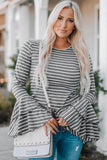 Double Bell Sleeves Stripe Top