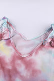 Tie Dye Ruffled V-Neck Tank