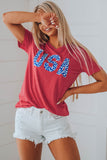 Vintage Washed Cheetah USA Graphic Tee