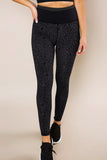 Black Leopard Print Active Leggings