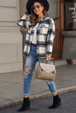 Plaid Print Pocket Women Shacket