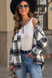 Plaid Print Pocket Women Shacket