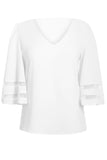 Flare Sleeve V Neck Loose Blouse