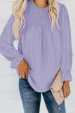 Swiss Dot Smocked Long Sleeve Top