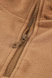 Turn-down Collar Long Sleeve Zipper Fleece Pullover Sweatshirt