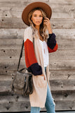 Cotton-blend Pocketed Colorblock Cardigan