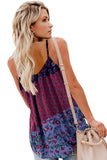 Multicolor Spaghetti Straps V Neck Print Tank Top