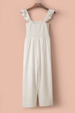 Flutter Sleeve Smocked Wide Leg Jumpsuit