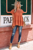 Dusty Pink Polka Dot Babydoll Style Flutter Sleeve Top