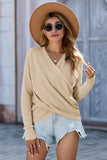 Deep V-neck Long Sleeve Knit Sweater