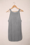 Solid Ribbed Knit Slim-fit Tank