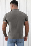 Gray Men's Regular-fit Pique Polo Shirt