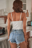 Lace Trim Ribbed Cami Top