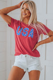 Vintage Washed Cheetah USA Graphic Tee