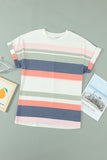 Striped Cotton Blend Short-sleeved Top