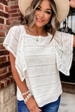 Cascading Ruffle Lace Blouse
