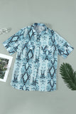 Python Print Short Sleeve Shirt    Leopard Print Short Sleeve Shirt