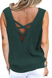 Crisscross Hollow-out Knit Tank Top
