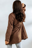 Brown Vintage Buttons Double Breasted Long Jacket