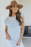 Lace Splicing Ruffled Short Sleeve T-shirt
