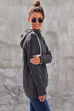 Gray Half-zip Quilted Hoodie
